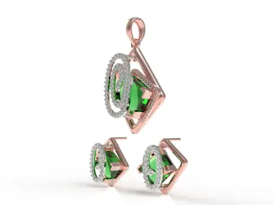 Diamond Pendant Set 25 3D print model