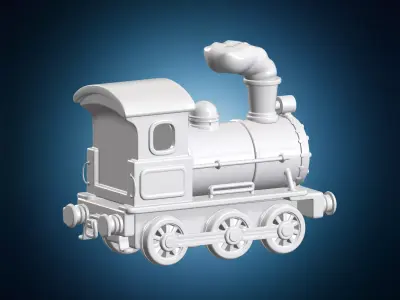 Cute Cartoon Steam Engine 3D Print Model 3D print model