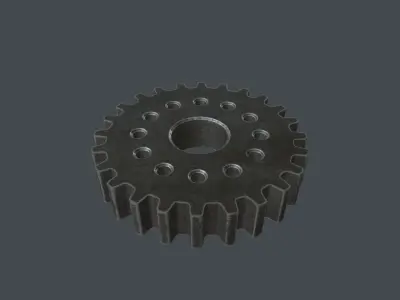 GEAR-001 sprocket Low-poly 3D model