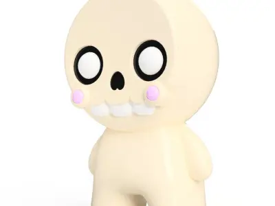 3D Printable Cute Bonehead Skeleton Figure Personal Commercial 3D print model