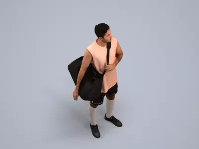 00535Levi003 - Adult Caucasian male waiting in summer 3D model