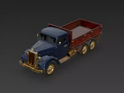 Stylized Luxury Heavy Cargo Truck 3D Model Low-poly 3D model