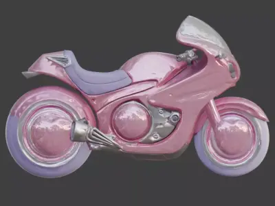 Aesthetic Sci-Fi Hover Bike 3D Model Low-poly 3D model