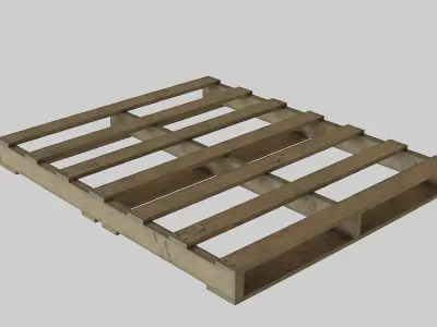 WoodenPalleteOld wooden shelf with shelves Low-poly 3D model