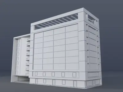 Commercial Building  Low-poly 3D model
