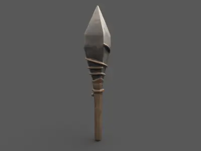 Primitive Stone Spear - Game-Ready Asset Free low-poly 3D model