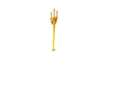 Poseidons-trident golden arrowhead Low-poly 3D model