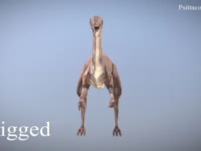 Thai Dinosaur Kinnareemimus Low-poly 3D model