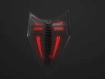 Dark Shield and Sword Low-poly 3D model