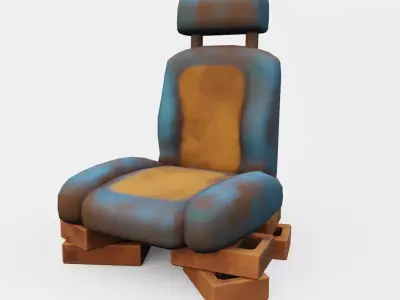 Car seat Low-poly 3D model by VanessaAraujo