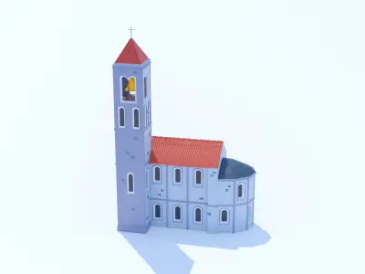 Italian Chucrh Low Poly Low-poly 3D model