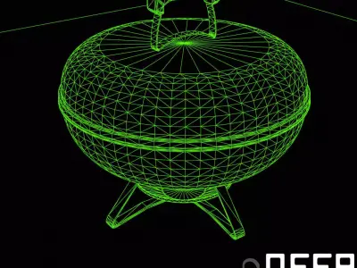 Round grill - PBR Game Ready Low-poly 3D model