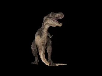 Jurassic Park T-rex Animated roar FBX 3D model
