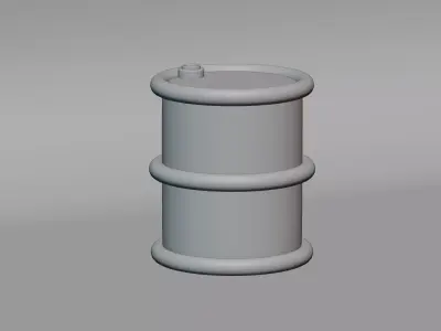 Oil Drum Low-poly 3D model 3