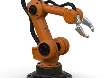 Industrial Robotic Arm Low-poly 3D model