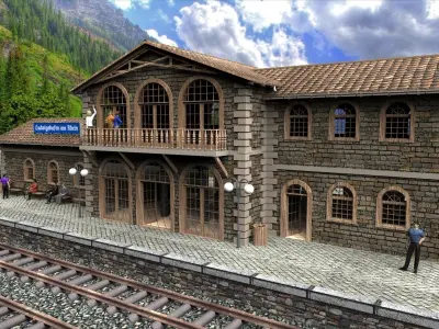 Railway station 3D model