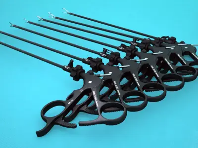 Laparoscopic Instrument Set 3D model purchase