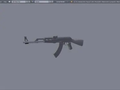 AK-47 LowPoly ak - rifle Low-poly 3D model