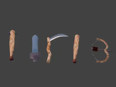 Lowpoly weapon assets pack Low-poly 3D model