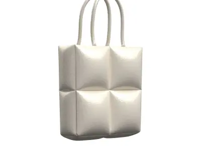 Ivory Padded Shopper Bag 3D model