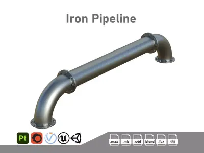 Iron Pipeline Low-poly 3D model