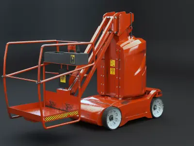 Used Electric Warehouse Boom Lift Low-poly 3D model