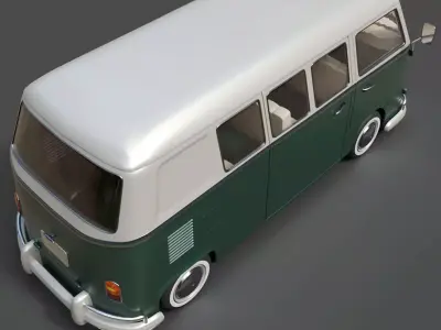 Vintage VW Bus - Hyper-Detailed Retro 3D Model 3D model