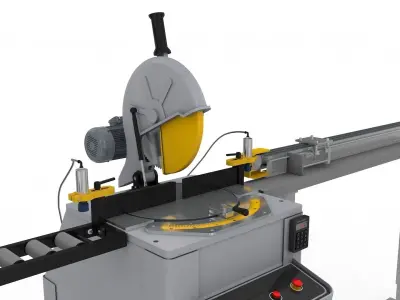 Mitre Saw Adjustable and Rigged 3D model