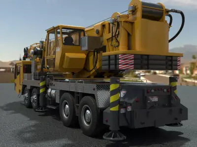 Crane Truck Low-poly 3D model