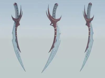 Curved Dagger Low-poly 3D model