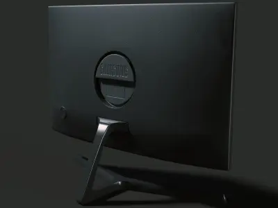 Curved Monitor 24 PBR  Free low-poly 3D model