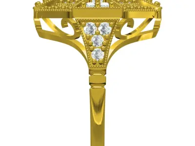 Antique Designer Art Deco Style Ring for Women 3D print model