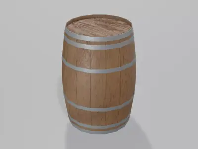 Medium Toasted Lowpoly Bourbon Rundlet Barrel Low-poly 3D model