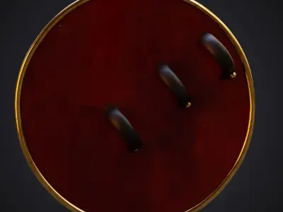 Amazon shield with magic green stone 3D model