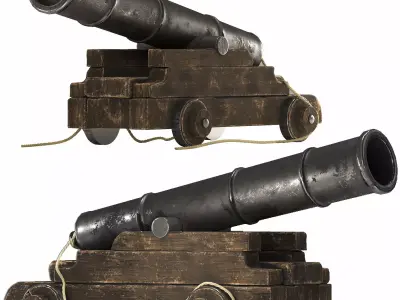 war cannon 3D model purchase