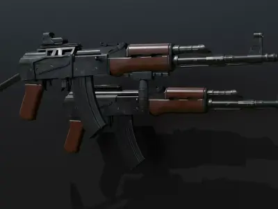 AK47 Customizable Low-poly 3D model