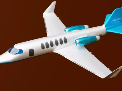 airplane jet flying in sky Free low-poly 3D model