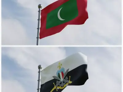 Animated Maldives Flags  3D model