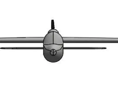 model aircraft airplane with two propellers Free 3D model