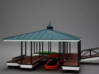 HD Small Harbor Dock 3D model