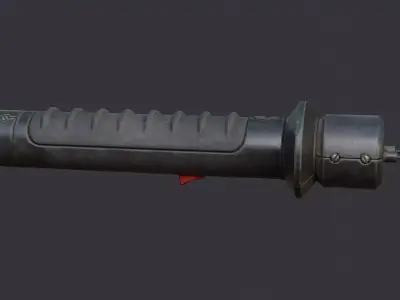 Military Stun Baton with Rugged Grip Low-poly 3D model