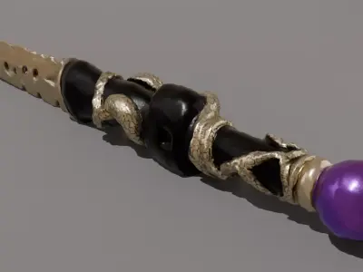 Forgotten Serpent Dagger Low Poly Dark Fantasy Low-poly 3D model