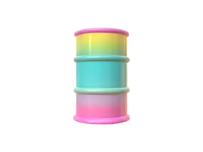Simple gradient color bright bucket Low-poly 3D model
