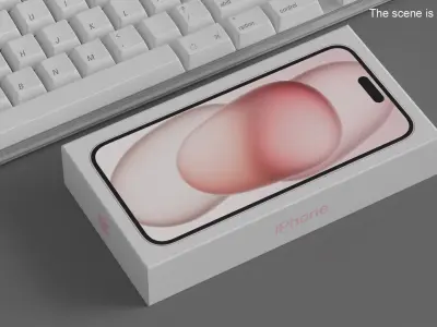 Apple iPhone 15 Pink Retail Box 3D model
