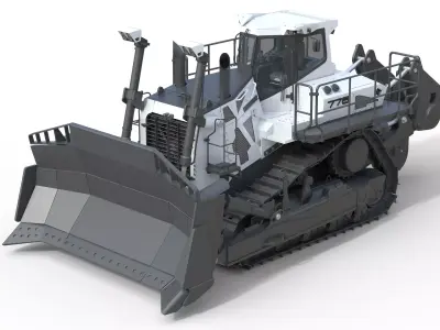 Liebherr PR776 Litronic Crawler Tractor Low-poly 3D model
