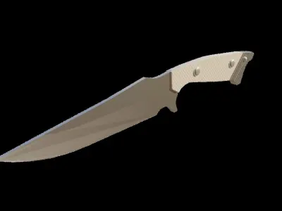 Combat Knife Low-poly 3D model 14