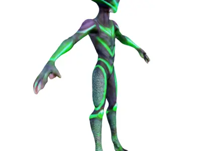 anthropomorphic alien  t pose 4k 3D model