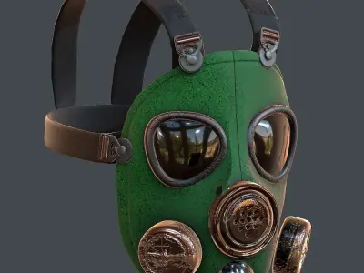 Gas mask helmet 3d model scifi Low-poly  Low-poly 3D model 41