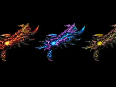 Infernal Gun Low-poly 3D model