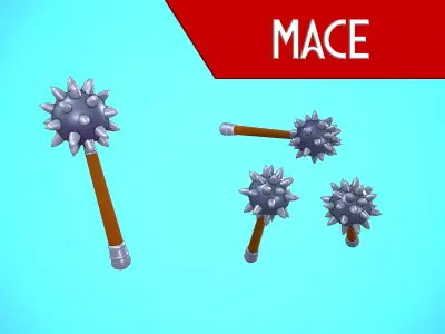 MACE CARTOON STYLIZED Low-poly 3D model